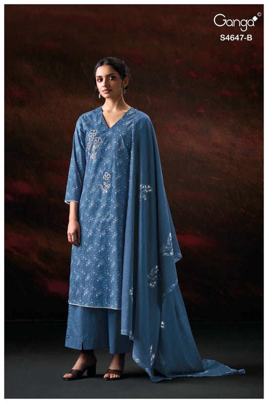 Ganga Fashion Jivanya 4647 Dress Material Wholesale Catalogue - Amrah Wholesale