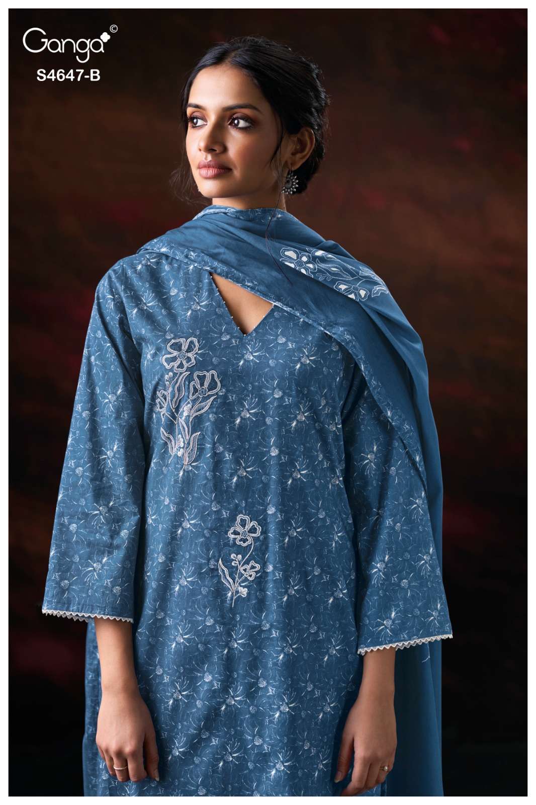 Ganga Fashion Jivanya 4647 Dress Material Wholesale Catalogue - Amrah Wholesale