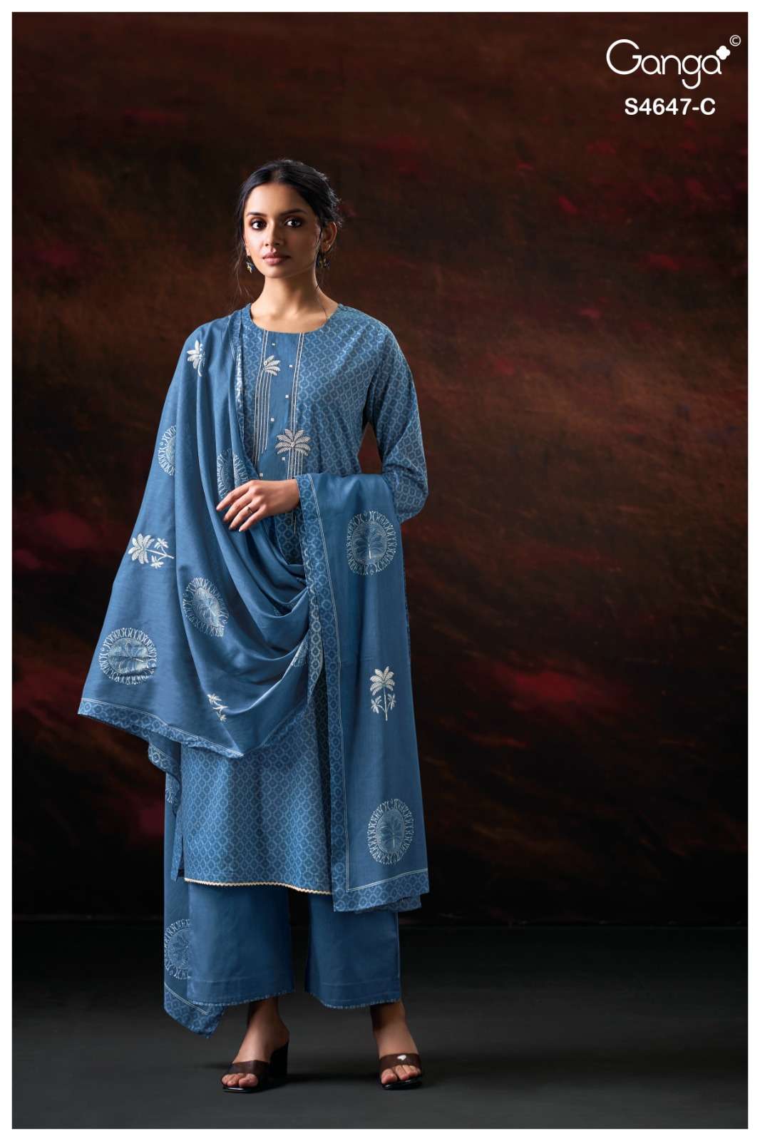 Ganga Fashion Jivanya 4647 Dress Material Wholesale Catalogue - Amrah Wholesale