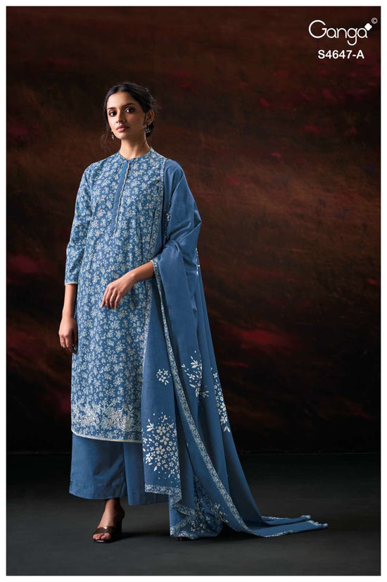 Ganga Fashion Jivanya 4647 Dress Material Wholesale Catalogue - Amrah Wholesale