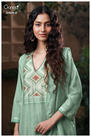 Ganga Fashion Jivara 4839 Pure Viscose Woven Silk Jacquard Designer Dress Material - Amrah Wholesale
