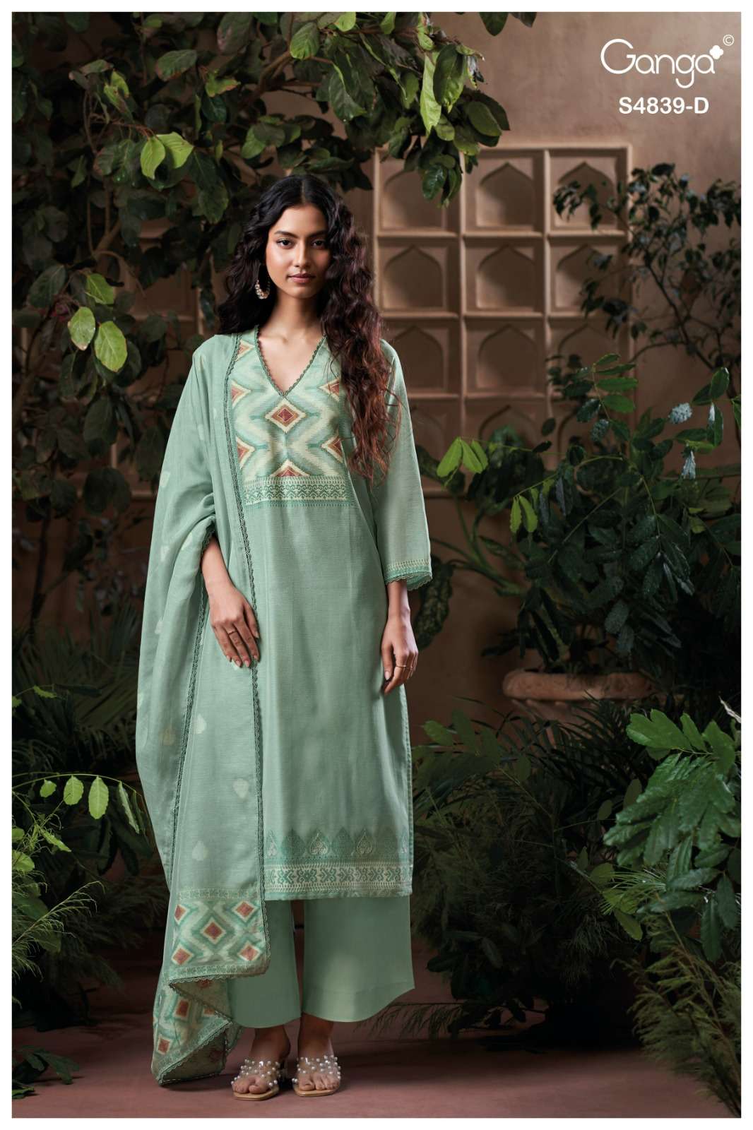 Ganga Fashion Jivara 4839 Pure Viscose Woven Silk Jacquard Designer Dress Material