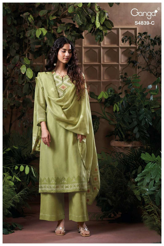 Ganga Fashion Jivara 4839 Pure Viscose Woven Silk Jacquard Designer Dress Material