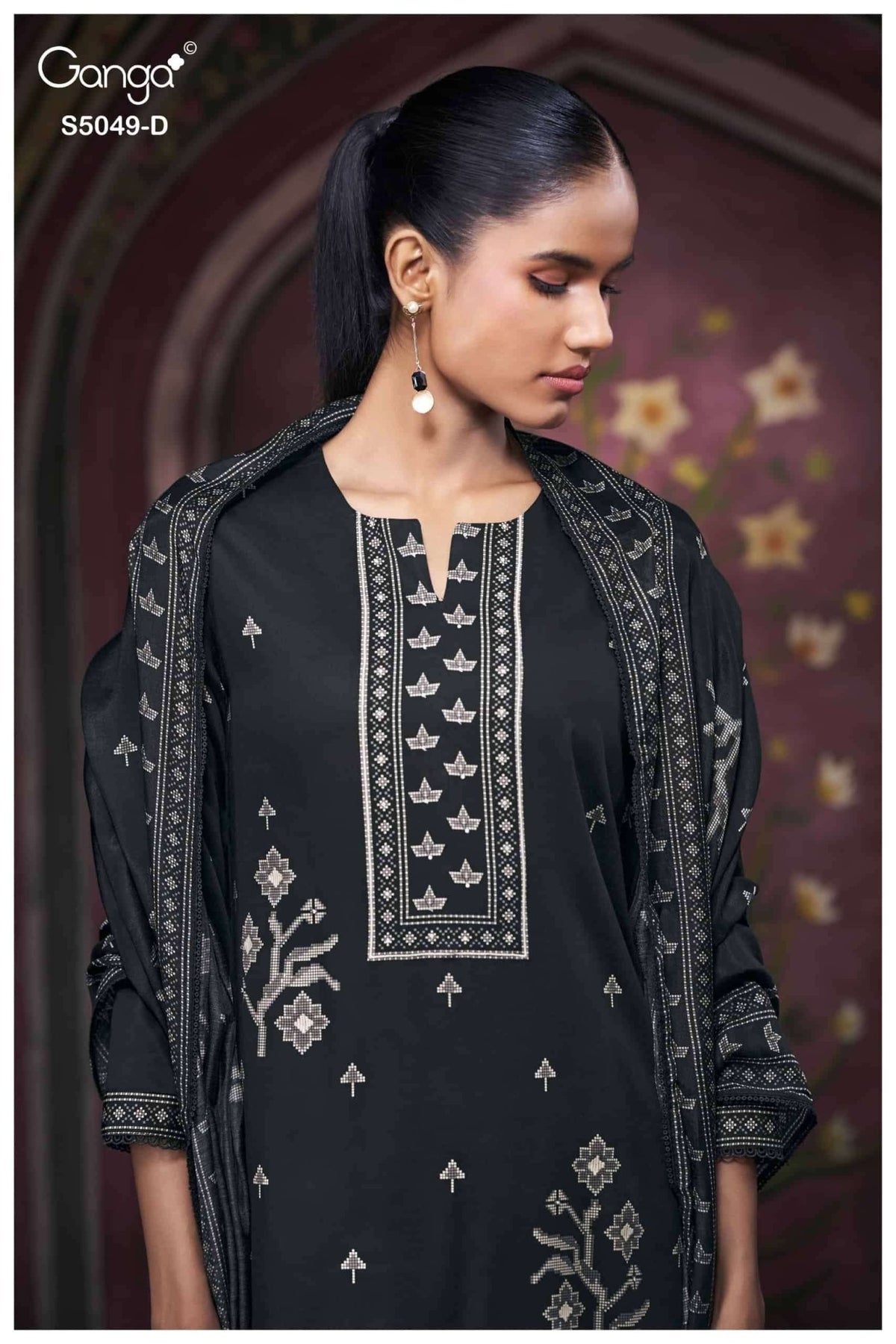 Ganga Fashion Joile 5049 Cotton Satin Dress Material - Amrah Wholesale