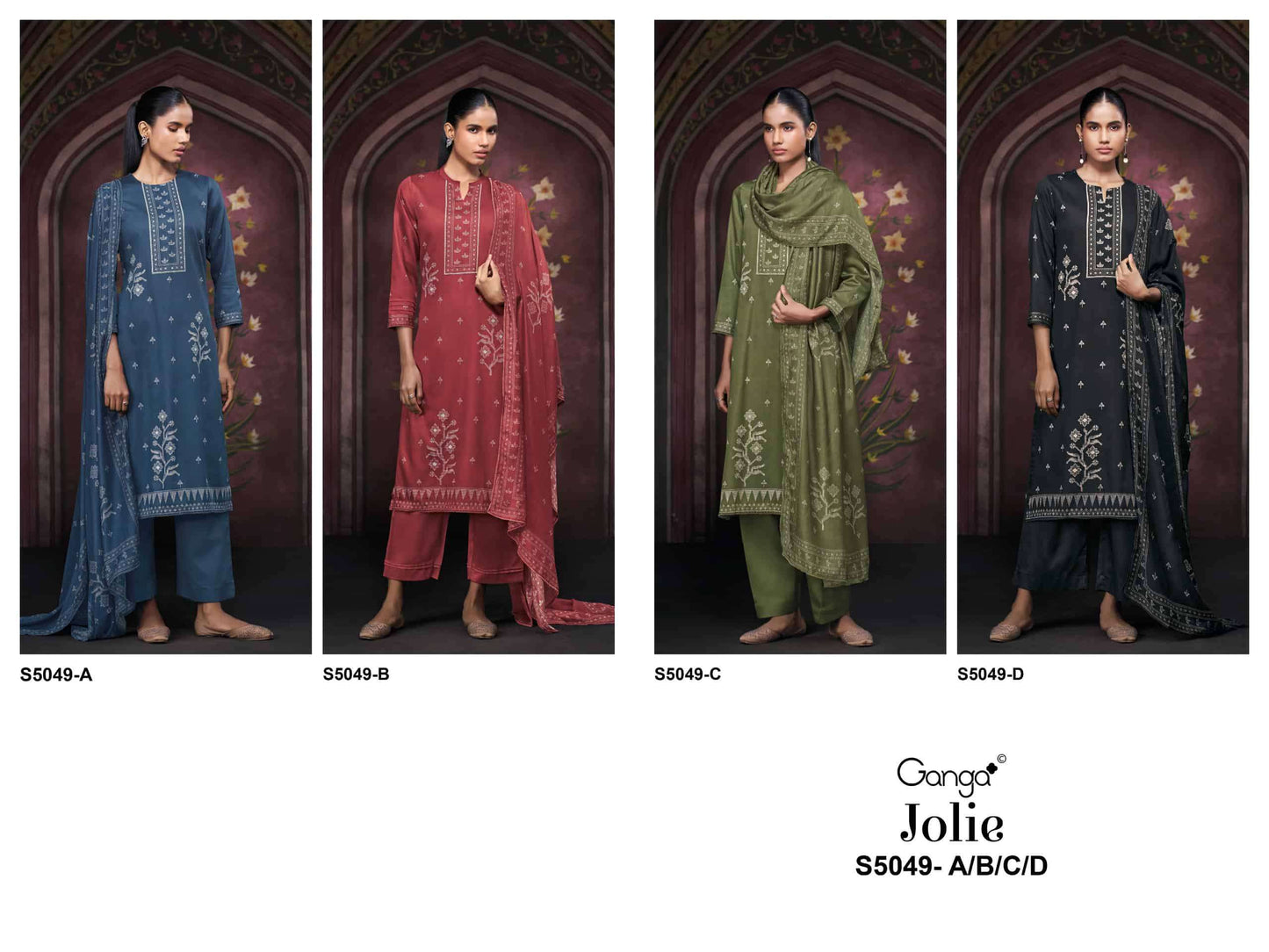 Ganga Fashion Joile 5049 Cotton Satin Dress Material