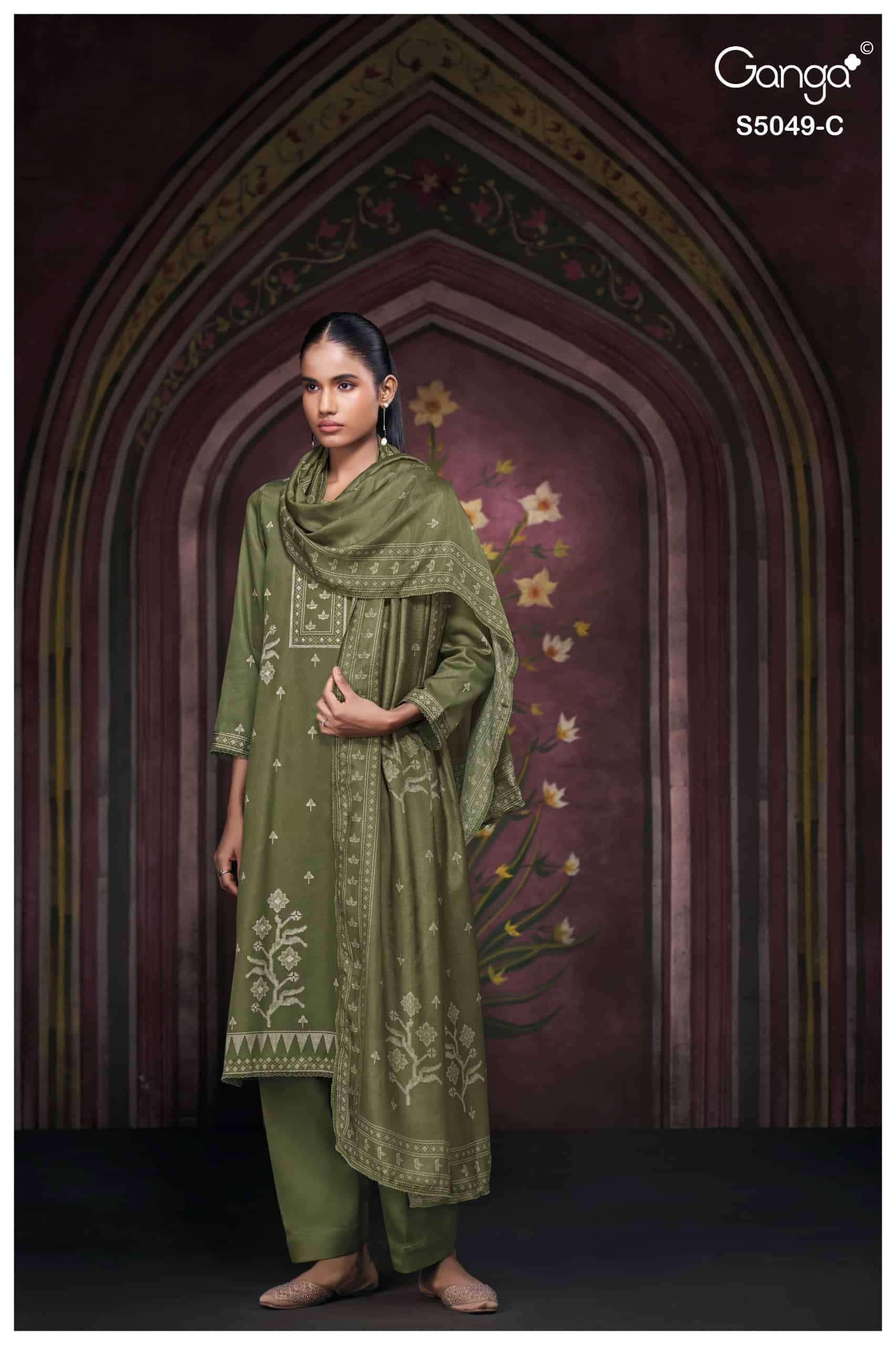 Ganga Fashion Joile 5049 Cotton Satin Dress Material