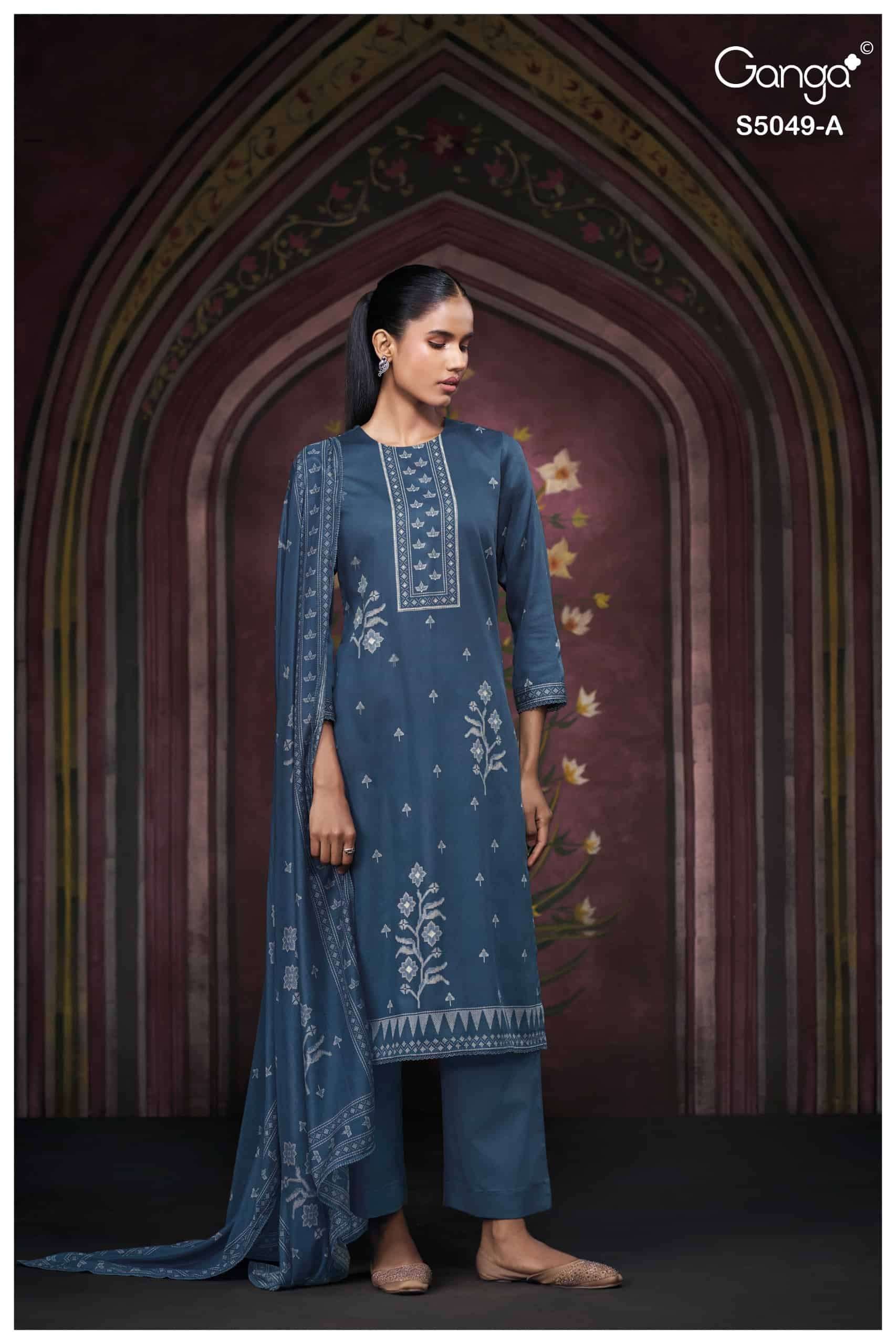 Ganga Fashion Joile 5049 Cotton Satin Dress Material