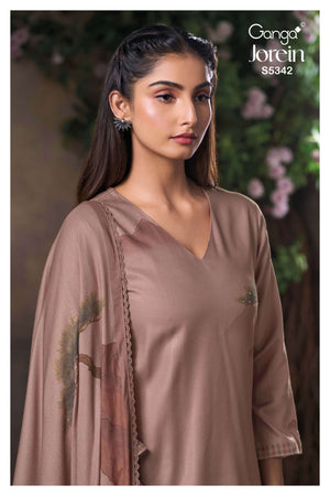 Ganga Fashion Jorein 5342 Pure Wool Pashmina Dress Material