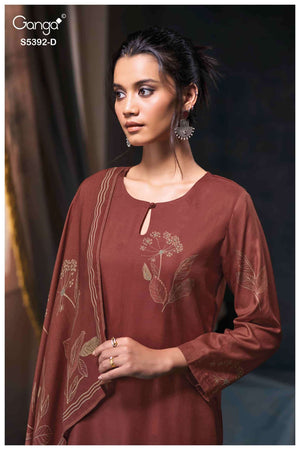 Ganga Fashion Jovela 5392 Pure Wool Pashmina Winter Suit