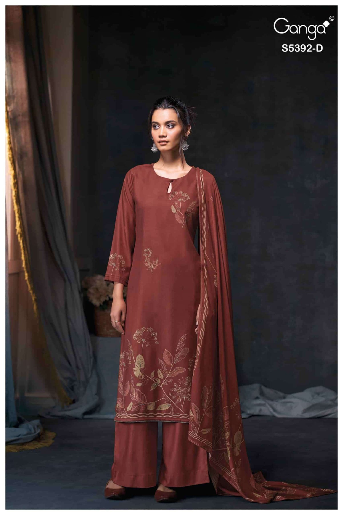 Ganga Fashion Jovela 5392 Pure Wool Pashmina Winter Suit