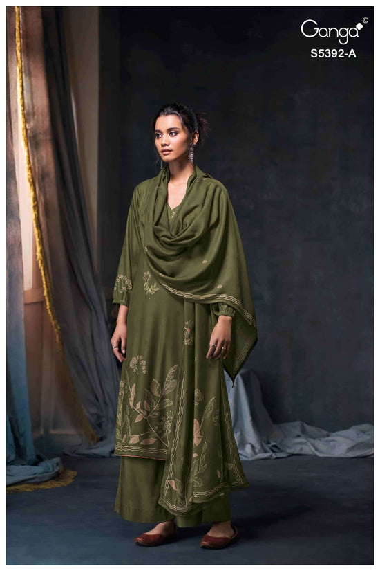 Ganga Fashion Jovela 5392 Pure Wool Pashmina Winter Suit