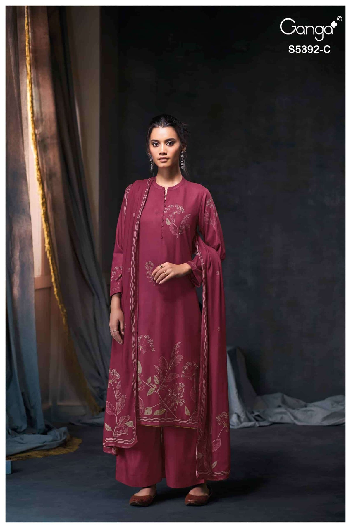 Ganga Fashion Jovela 5392 Pure Wool Pashmina Winter Suit
