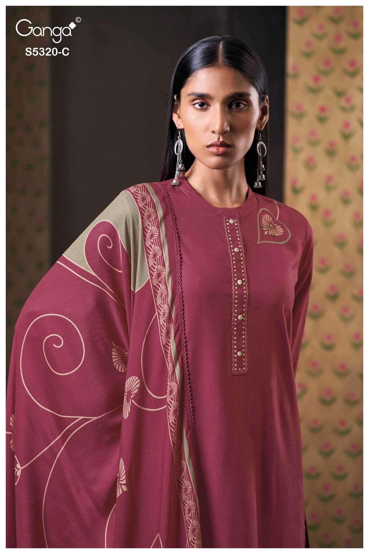 Ganga Fashion Juvia 5320 Premium Wool Pashmina Dress Material