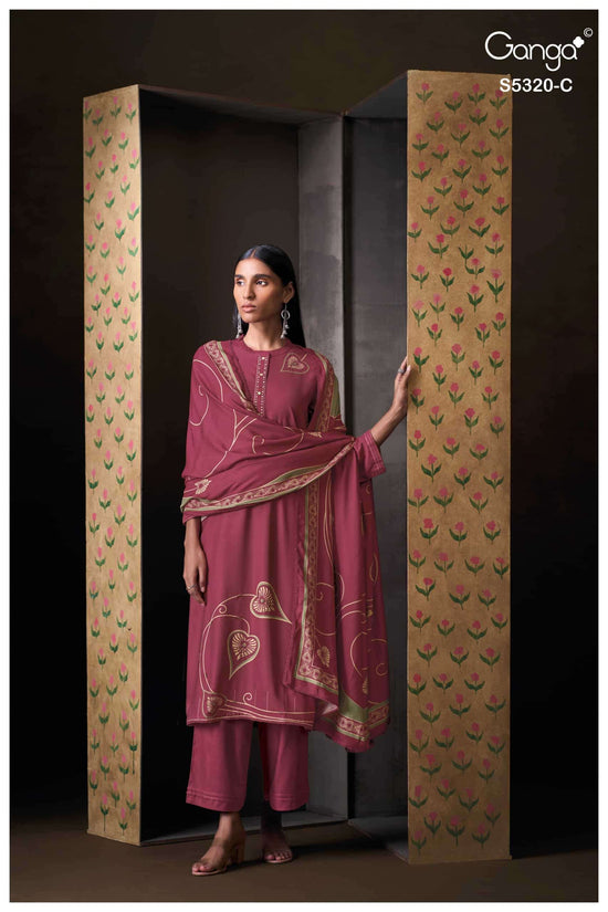 Ganga Fashion Juvia 5320 Premium Wool Pashmina Dress Material