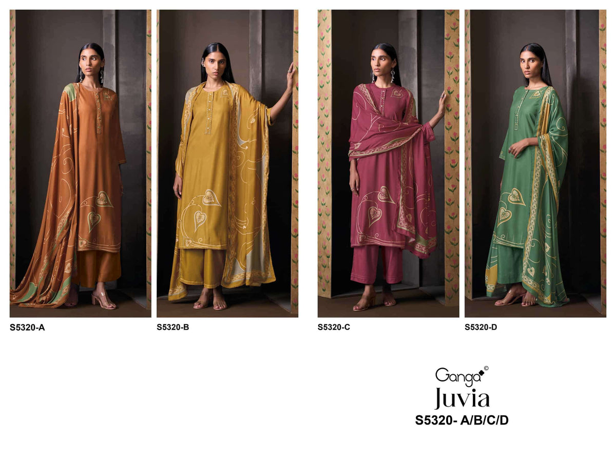 Ganga Fashion Juvia 5320 Premium Wool Pashmina Dress Material
