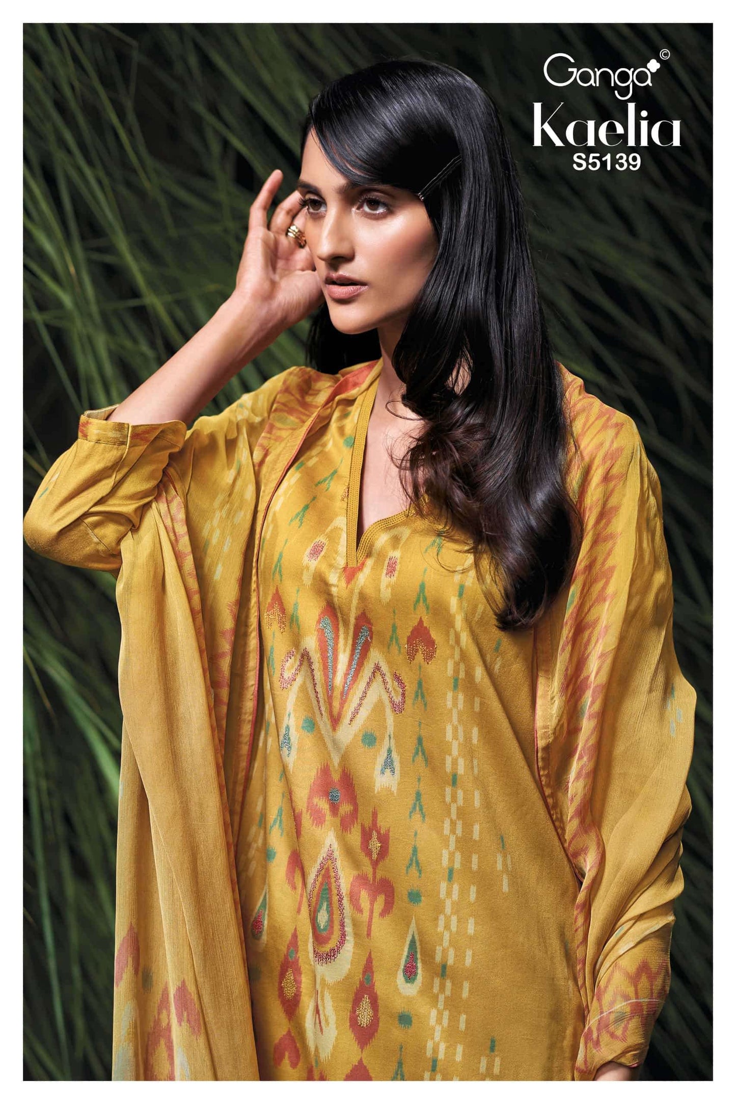 Ganga Fashion Kaelia 5139 Premium Cotton Satin Hand Embroidery Salwar Suit