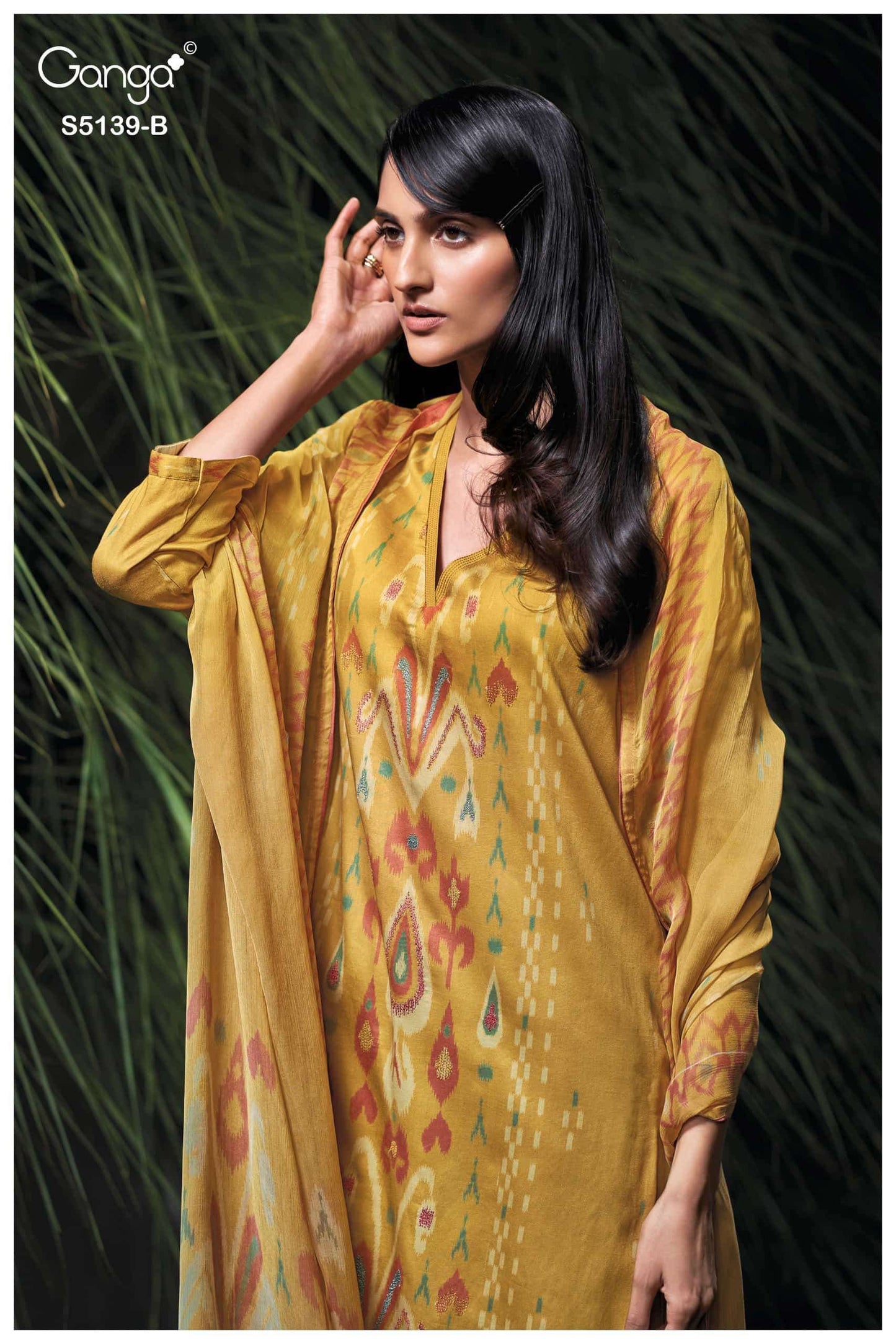 Ganga Fashion Kaelia 5139 Premium Cotton Satin Hand Embroidery Salwar Suit