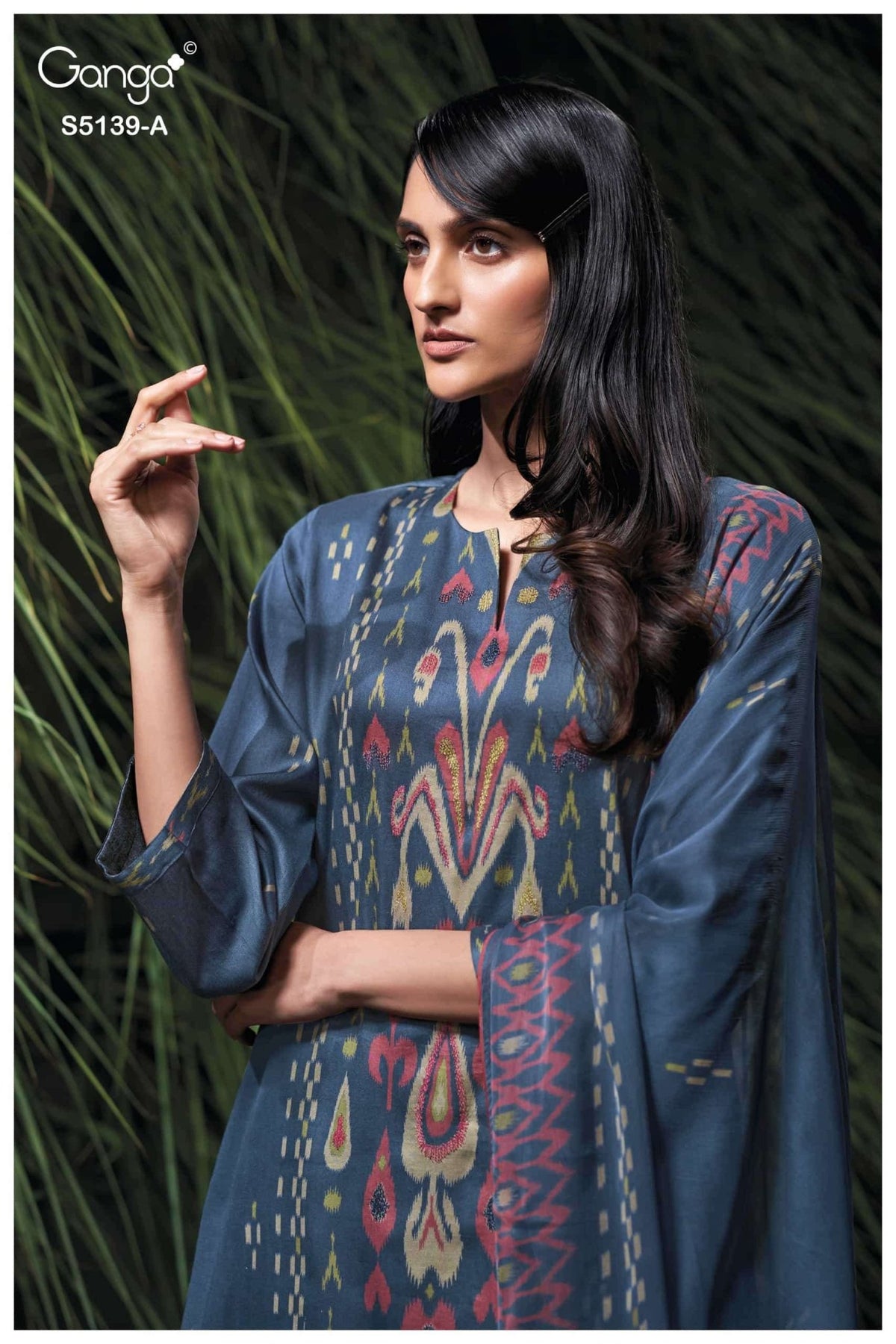 Ganga Fashion Kaelia 5139 Premium Cotton Satin Hand Embroidery Salwar Suit - Amrah Wholesale