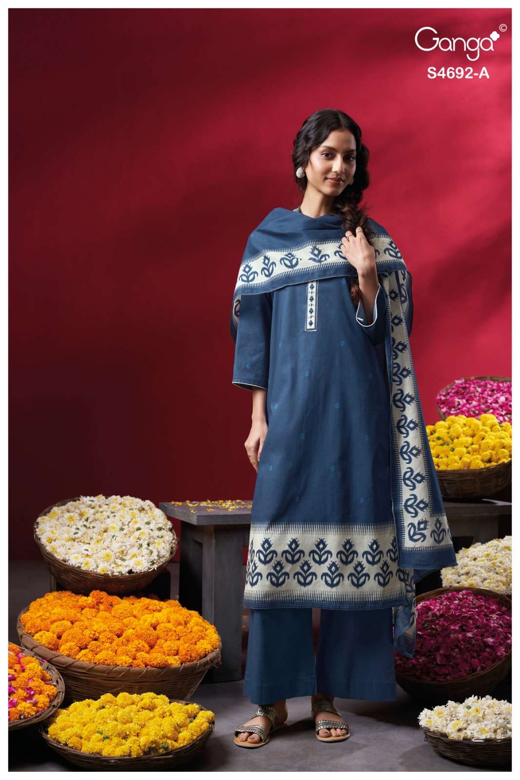 Ganga Fashion Kairika 4692 Dress Material Wholesale Catalogue - Amrah Wholesale