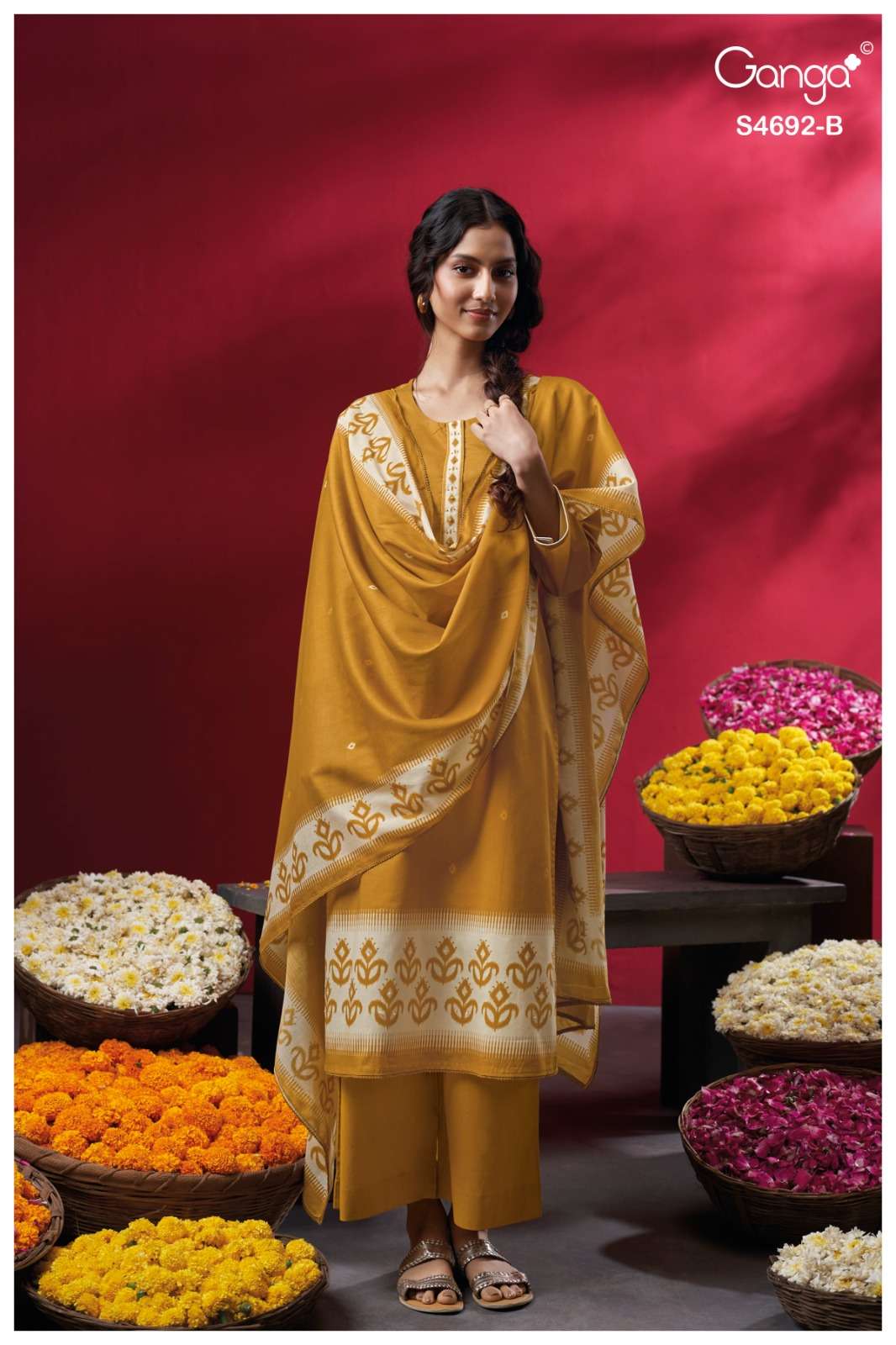 Ganga Fashion Kairika 4692 Dress Material Wholesale Catalogue - Amrah Wholesale