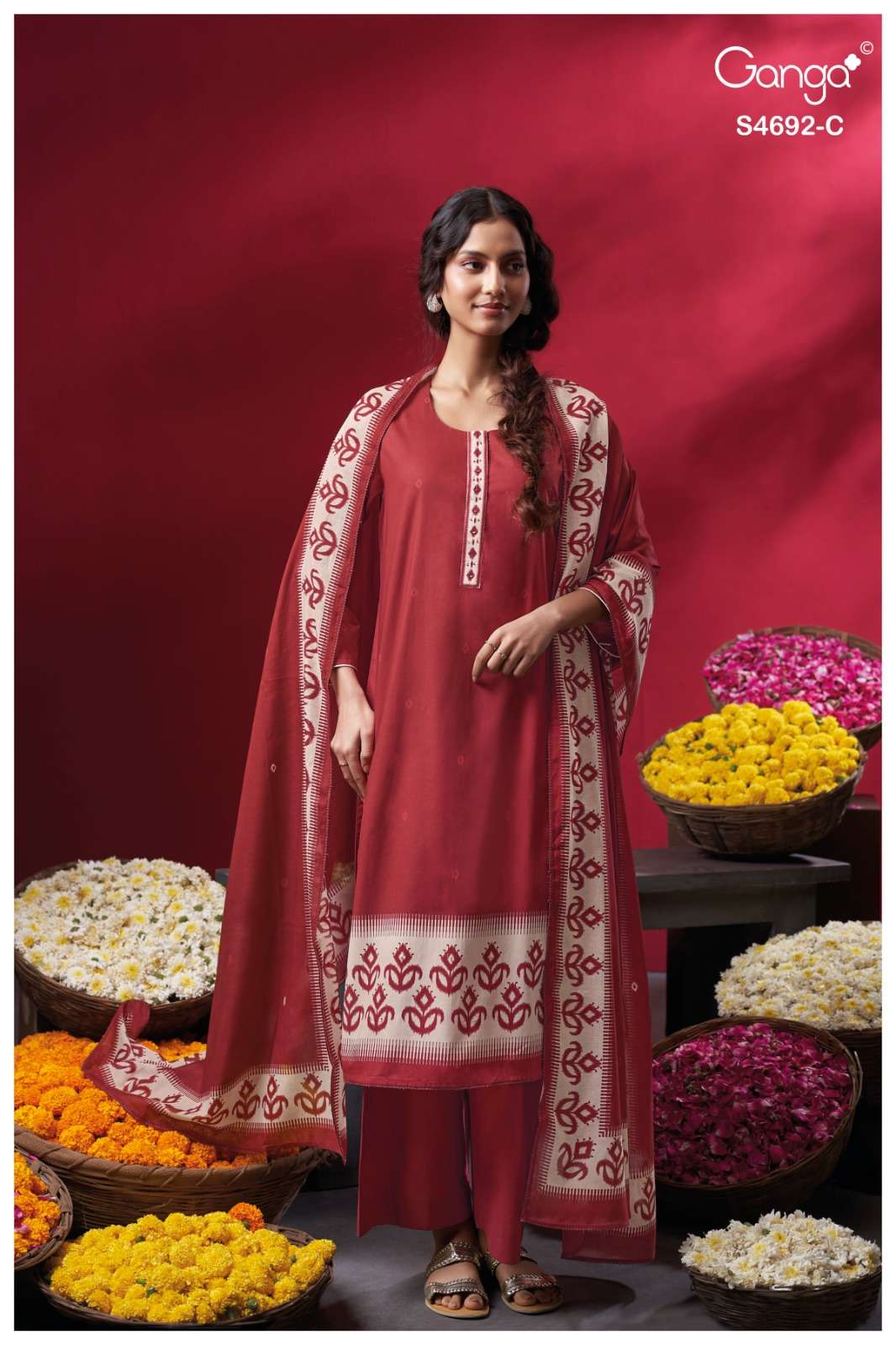 Ganga Fashion Kairika 4692 Dress Material Wholesale Catalogue - Amrah Wholesale