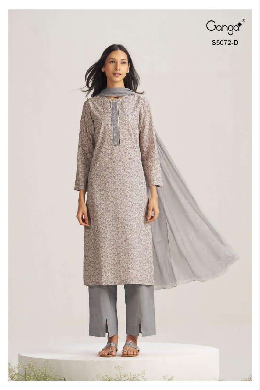 Ganga Fashion Kakoli 5072 Cotton Printed Dress Material - Amrah Wholesale