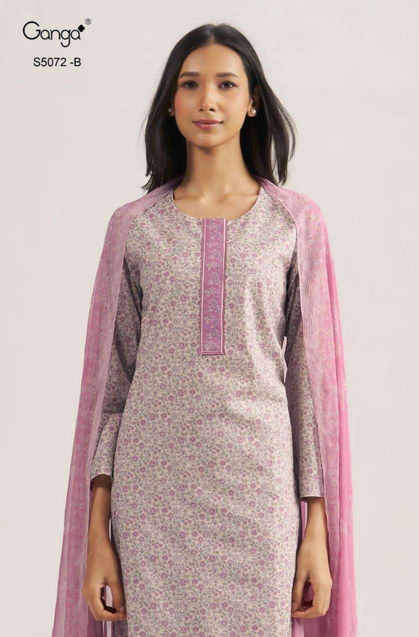 Ganga Fashion Kakoli 5072 Cotton Printed Dress Material - Amrah Wholesale