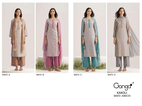 Ganga Fashion Kakoli 5072 Cotton Printed Dress Material - Amrah Wholesale