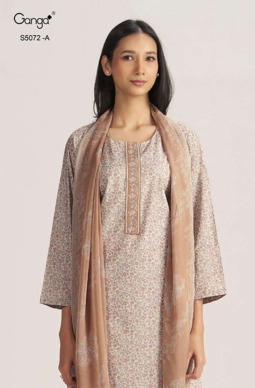 Ganga Fashion Kakoli 5072 Cotton Printed Dress Material - Amrah Wholesale