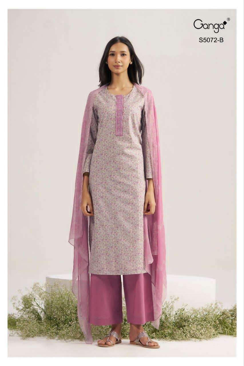 Ganga Fashion Kakoli 5072 Cotton Printed Dress Material - Amrah Wholesale