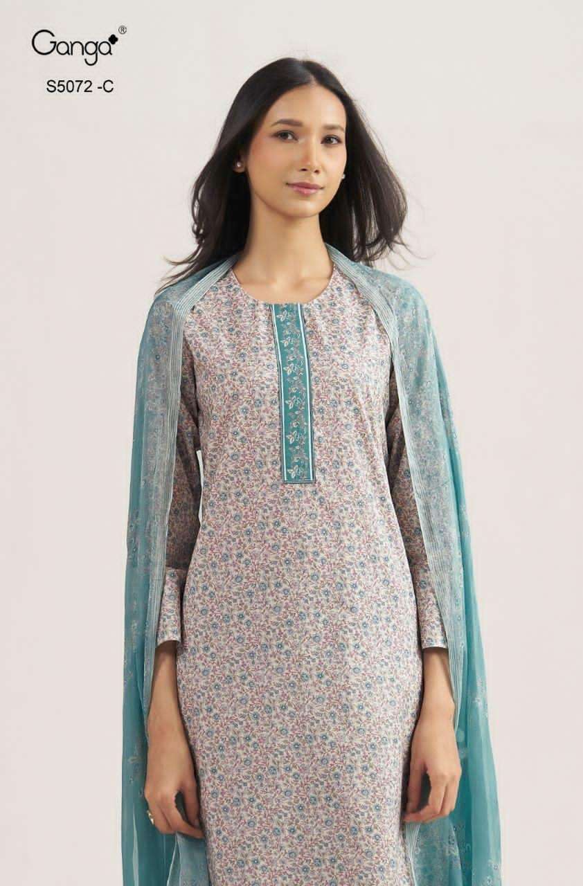 Ganga Fashion Kakoli 5072 Cotton Printed Dress Material - Amrah Wholesale