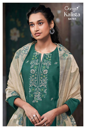 Ganga Fashion Kalista 4761 Premium Satin Silk Dress Material - Amrah Wholesale
