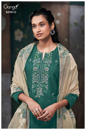 Ganga Fashion Kalista 4761 Premium Satin Silk Dress Material - Amrah Wholesale