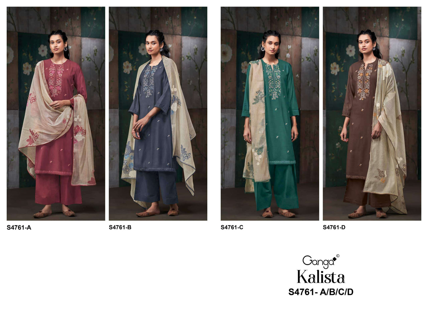Ganga Fashion Kalista 4761 Premium Satin Silk Dress Material