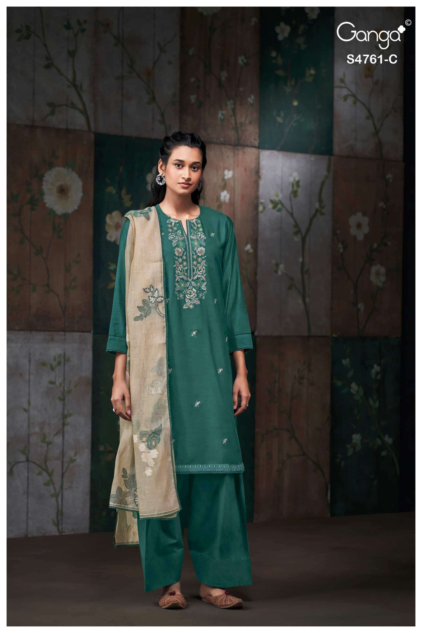 Ganga Fashion Kalista 4761 Premium Satin Silk Dress Material