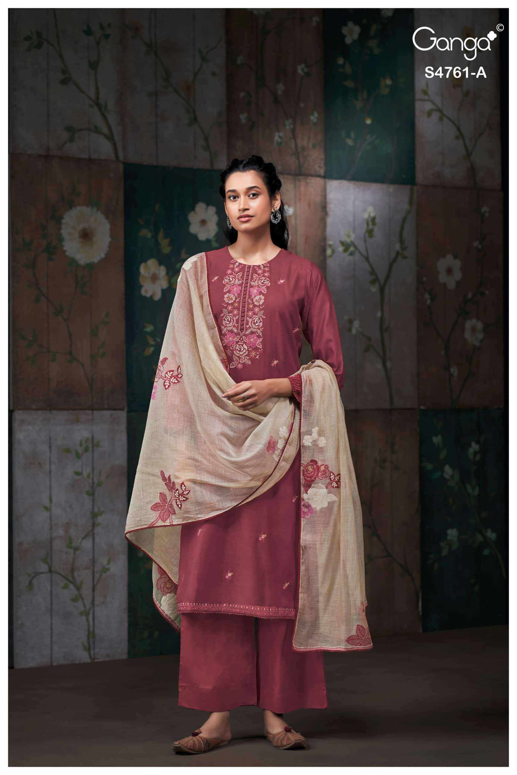 Ganga Fashion Kalista 4761 Premium Satin Silk Dress Material