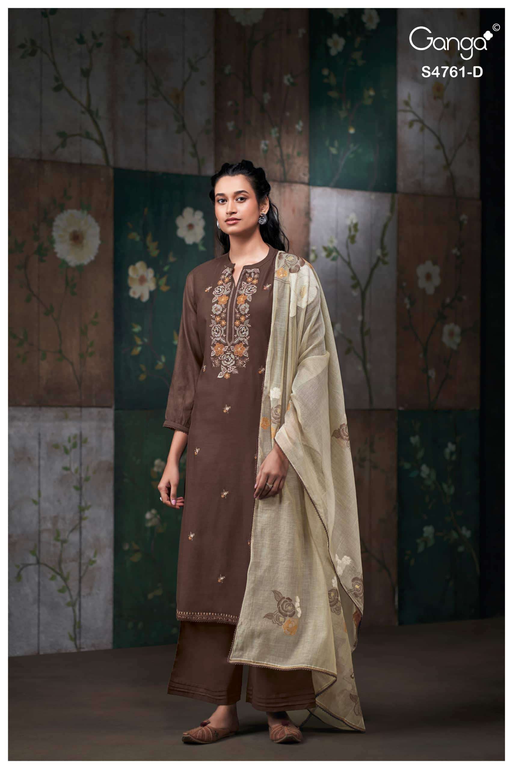 Ganga Fashion Kalista 4761 Premium Satin Silk Dress Material