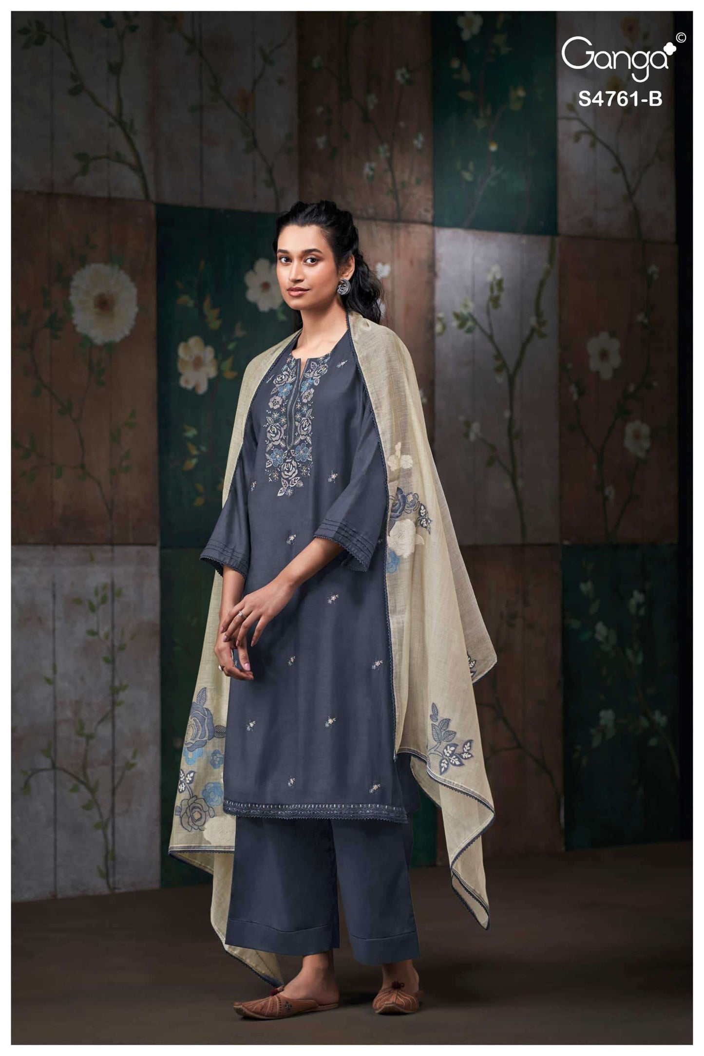 Ganga Fashion Kalista 4761 Premium Satin Silk Dress Material
