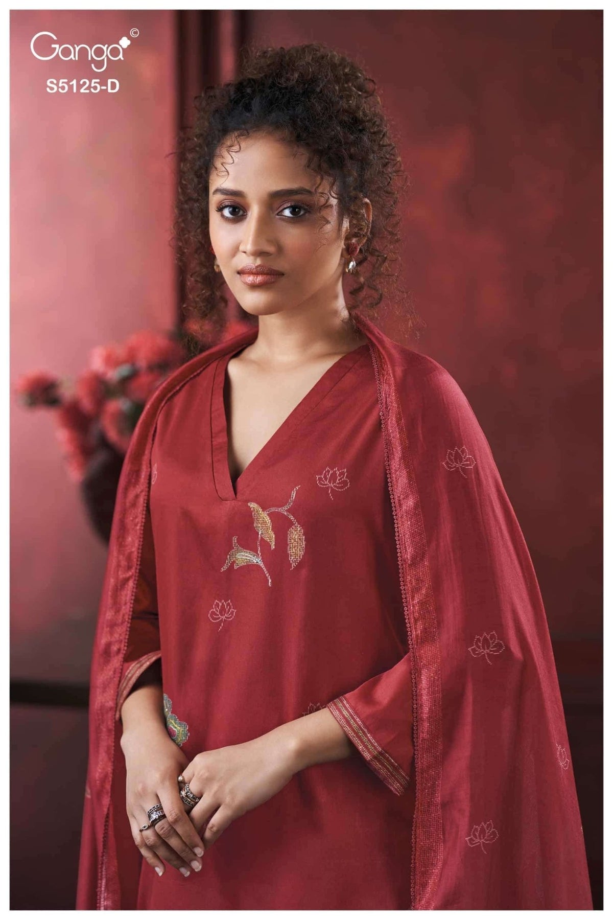 Ganga Fashion Karina 5125 Premium Cotton Satin Dress Material - Amrah Wholesale
