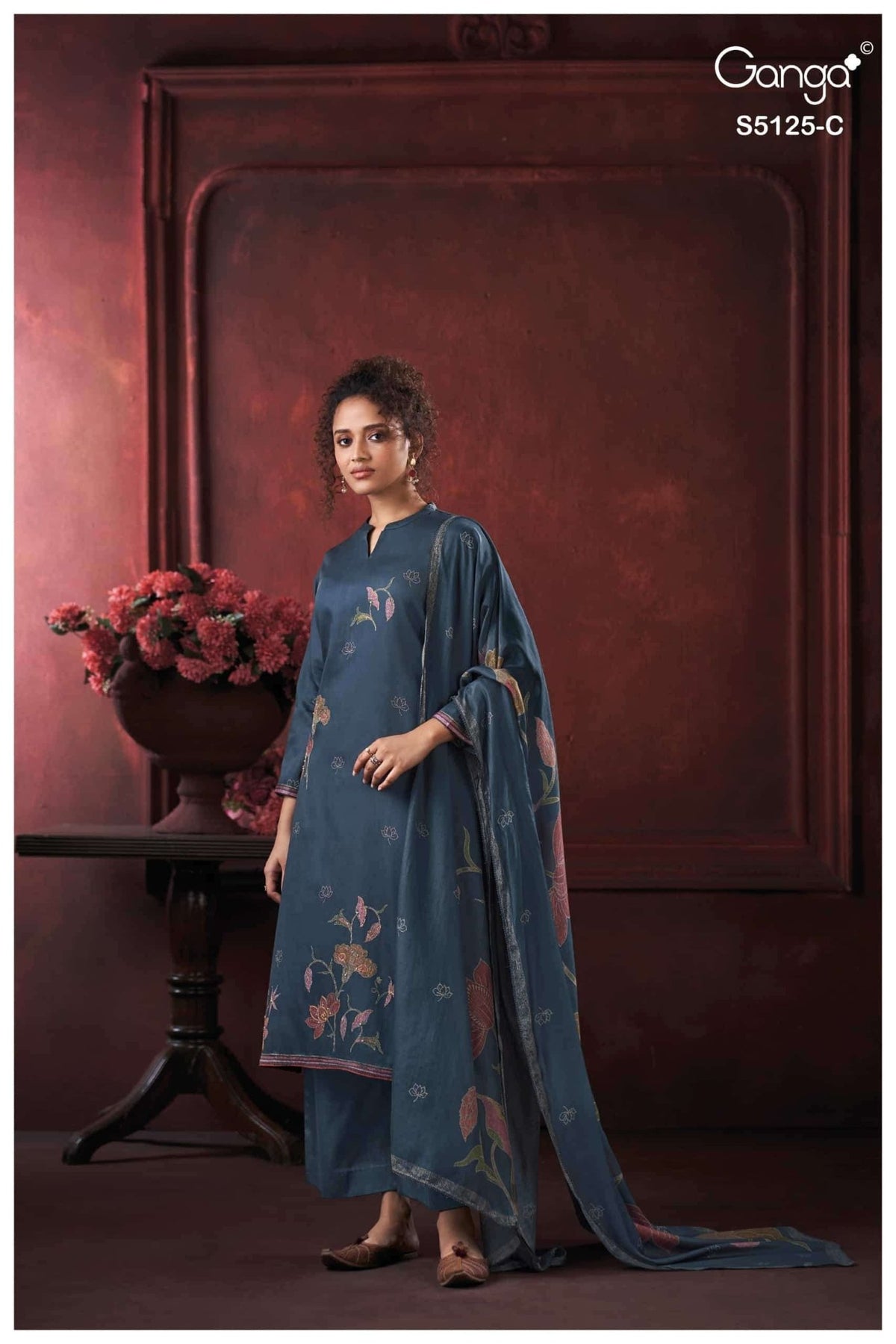 Ganga Fashion Karina 5125 Premium Cotton Satin Dress Material - Amrah Wholesale