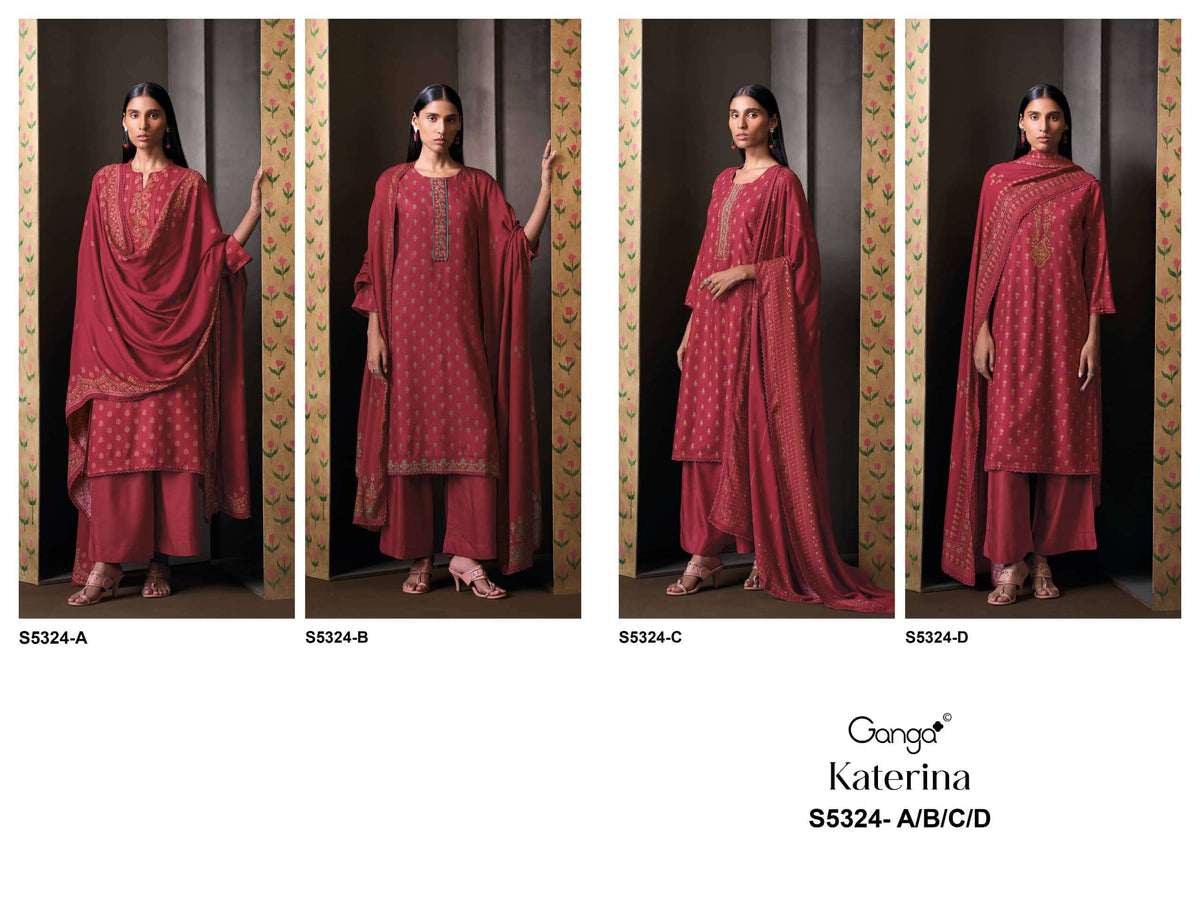 Ganga Fashion Katerina 5324 Pure Wool Pashmina Salwar Suit