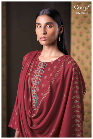 Ganga Fashion Katerina 5324 Pure Wool Pashmina Salwar Suit