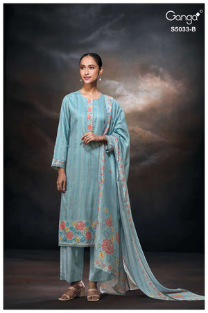 Ganga Fashion Kenzie 5033 Premium Cotton Satin Dress Material