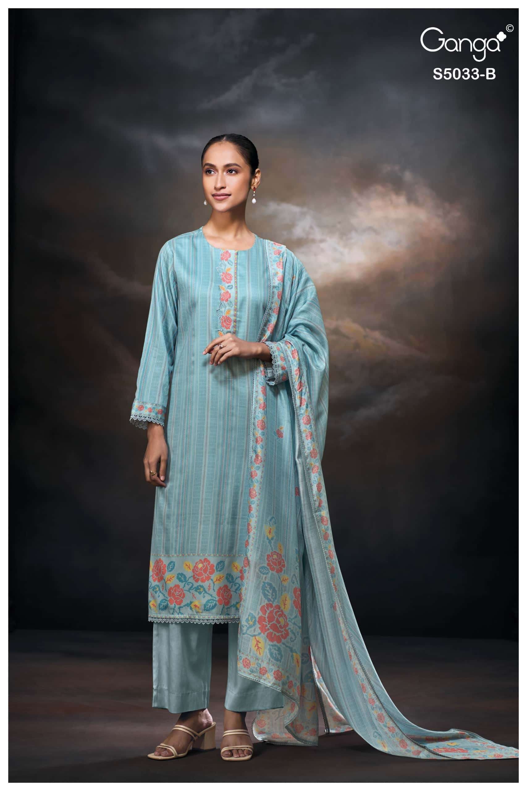 Ganga Fashion Kenzie 5033 Premium Cotton Satin Dress Material