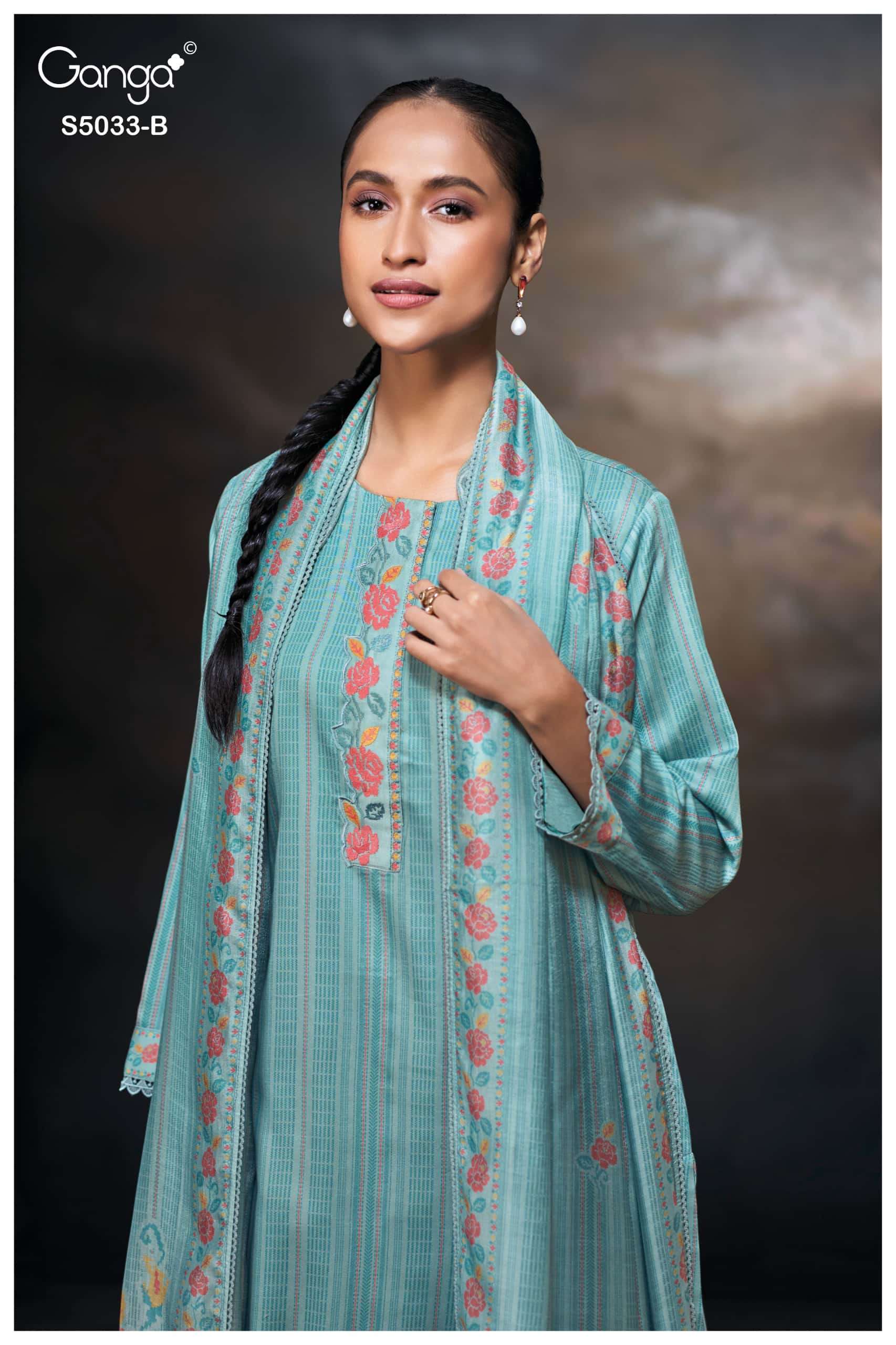 Ganga Fashion Kenzie 5033 Premium Cotton Satin Dress Material