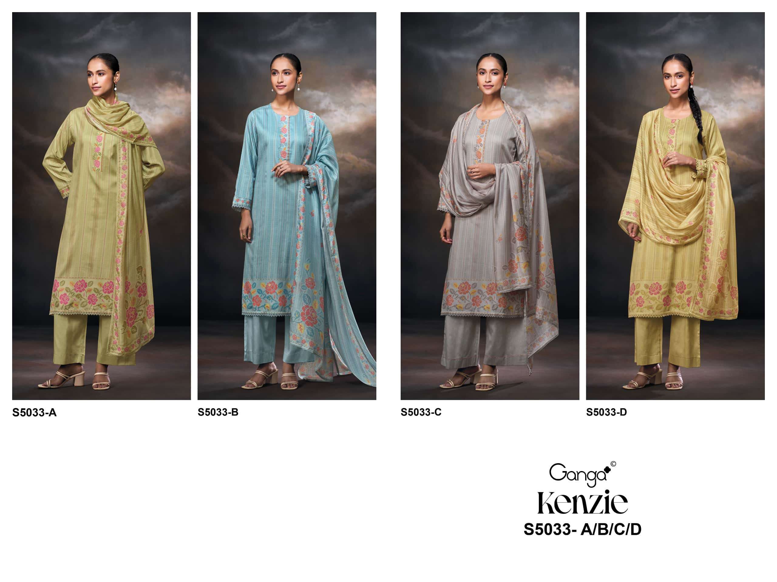 Ganga Fashion Kenzie 5033 Premium Cotton Satin Dress Material