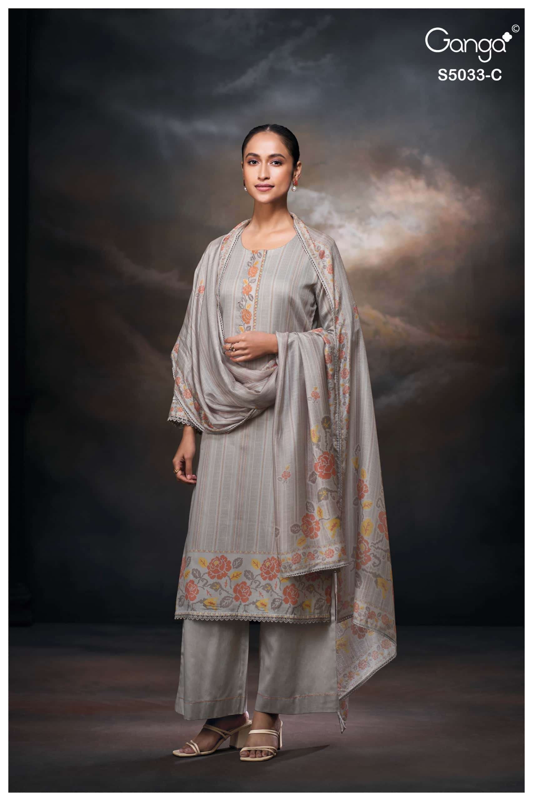 Ganga Fashion Kenzie 5033 Premium Cotton Satin Dress Material