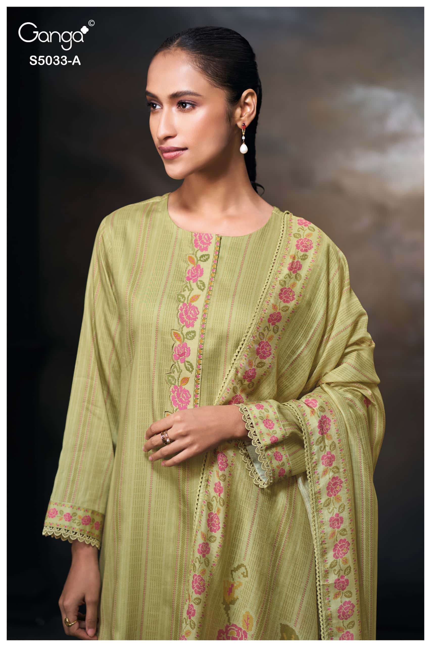 Ganga Fashion Kenzie 5033 Premium Cotton Satin Dress Material