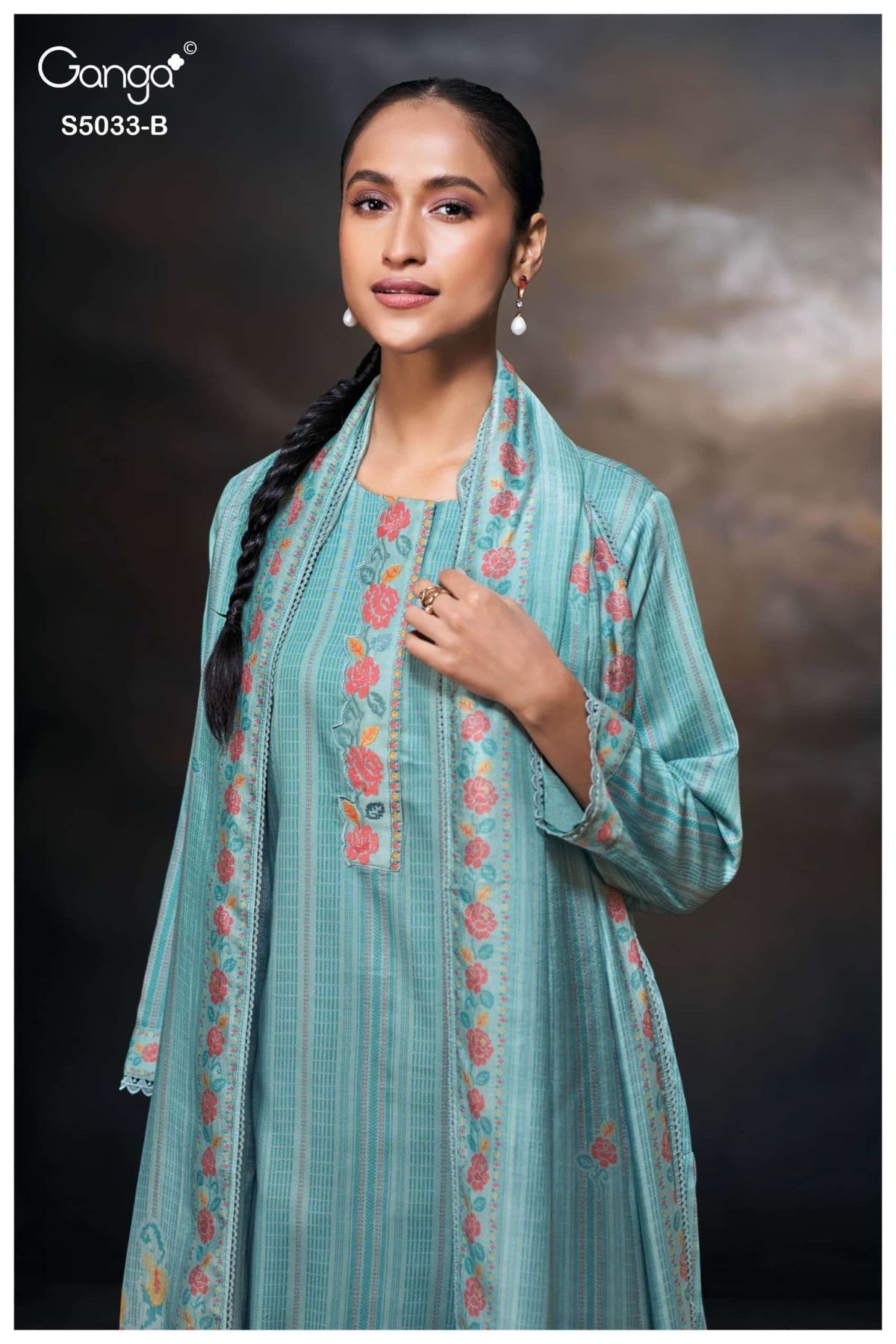 Ganga Fashion Kenzie 5033 Premium Cotton Satin Dress Material - Amrah Wholesale