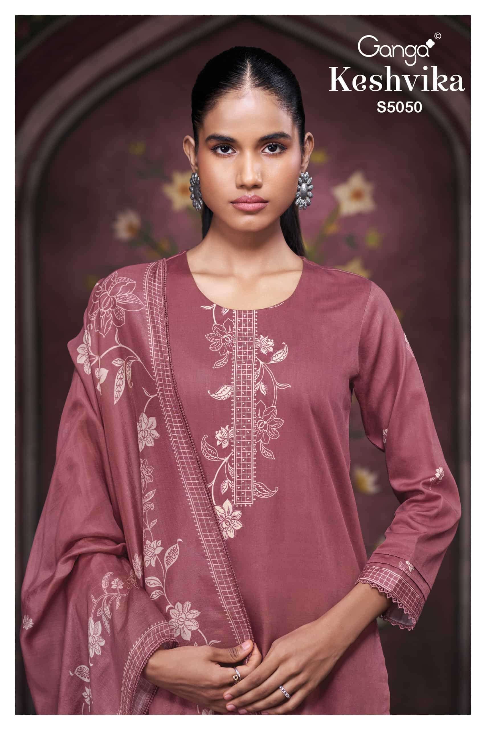 Ganga Fashion Keshvika 5050 Cotton Satin Dress Material